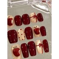 ราคา เล็บสวมใส่ได้คริสต์มาสสั้นปีใหม่ความปรารถนาบริสุทธิ์สไตล์แอปเปิ้ลสีแดงคริสต์มาสปีใหม่แต่งเล็บกลางยาวที่ถอดออกได้ (48452691321)