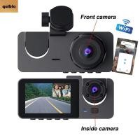 ราคา QUIBLO เครื่องบันทึกยานพาหนะ, APP Control IR Night Vision Car DVR, Professional HD Recording 3 ช่อง 1080P Video Recorder Driving Recording (53054675665)