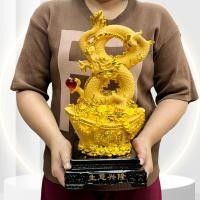 ราคา มังกรเลขแปด 8 มังกรก้อนทอง มังกร มังกรทอง รูปปั้นมังกร ก้อนทอง ชูลูกแก้ว แก้ซง เสริมดวง สูง15นิ้ว (19191847908)