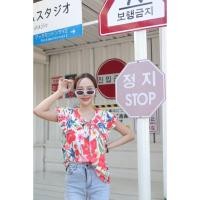 ราคา เสื้อคอปกระบาย ลายดอกเกาหลี พร้อมส่ง (25112589416)