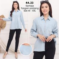 ราคา KEMEJA เสื้อเชิ้ตยีนส์ผู้หญิง - เสื้อเชิ้ตผ้าซาตินผ้าซาตินผ้าซาตินผ้าซาตินผ้าซาตินสไตล์เสื้อเชิ้ตแขนยาว M - XXL (25537470005)