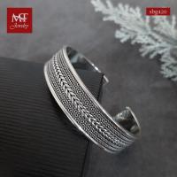 ราคา MT กำไลเงินแท้ ลายถัก ลายสาน หน้ากว้าง 1.5 ซม ข้อมือ 16 17 18 ซม Bangle (sbg420) MT Jewelry มณีธารา (4817551173)