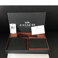 ราคา กระเป๋าสตางค์ coach แท้ หนังสีดำ (120662179)