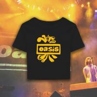 ราคา Oasis เสื้อยืดพิมพ์ลายคอกลมแขนสั้นผ้าฝ้ายแท้สําหรับสุภาพสตรี OS-18 (28259493158)