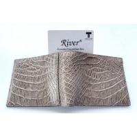 ราคา River กระเป๋าสตางค์หนังจระเข้แท้ สีเทา ส่วนท้อง US (4858782156)