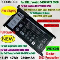 ราคา TP DODOMORN WDX0R Laptop Battery For DELL Vostro 5468 5471 5568 Inspiron 17 5770 5767 5765 15 5584 5567 7560 3583 5538 5 (22463018076)