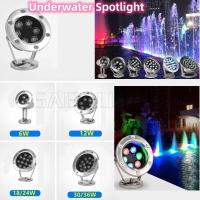 ราคา Led AC/DC12/24V ใต้น้ํา Aquarium สระว่ายน้ําถังปลา RGB Spot Light โคมไฟกลางแจ้ง 6 W/12 W/18 W/24 W/30 W/36 W RGB สีขาว IP68 กันน้ํา Led ใต้น้ํา Floodlight Light (25044104653)