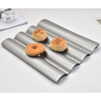 ราคา Perforated Baguette Pan French Bread Tray Wave Loaf Mold French Bread Baking Mold Bread Wave Baking Tray Baguette Mold (45954943072)