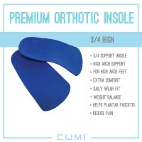 ราคา แผ่นรองเท้า Premium orthotic insole รุ่น 3/4 High W ซัพพอร์ตอุ้งเท้า อุ้งเท้าสูง ลดปวดเมื่อย รองช้ำ Cumi (3707834423)