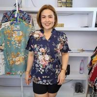 ราคา E26///เสื้อคอจีนแขนบัวดอกช่อใหญ่ผ้าไหมอิตาลี ฟรีไซ38-42นิ้ว ยาว24นิ้ว หน้าผ้า42นิ้ว ราคา119บาท (25013804944)