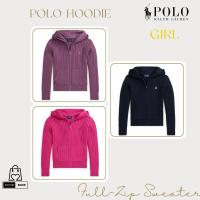 ราคา [New_ของแท้%_พร้อมส่ง]_Polo Ralph Lauren-Girl-ฮู้ดดี้ไหมพรมซิปหน้า ปักม้าเล็ก Girl Size XL (24940608642)