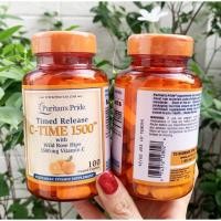 ราคา (วิตามินซี C-Time1500) Puritan's Pride Timed Release C-TIME 1500 mg. with Rose Hips (100 Caplets) (10421988745)