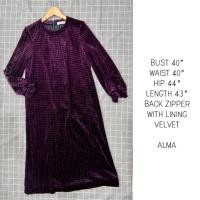 ราคา เดรสผ้าลูกฟูกแขนยาวสีม่วง (23043435503)