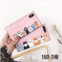 ราคา พร้อมส่งจากไทยเคสไอโฟนเคสเหลี่ยมลายเท้าแมว/หน้าแมว i6,6s,6+,6s+,7,7+,8,8+,X 180 บาท (1250134258)