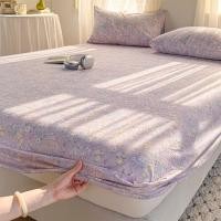 ราคา 3in1 ดอกไม้พิมพ์ Cadar ชุดเดี่ยว/ราชินี/King ชุดผ้าปูที่นอนผ้าฝ้ายสไตล์ INS สีม่วงผ้าปูที่นอนนุ่มพิเศษ (42058466328)