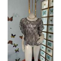 ราคา เสื้อแขนผีเสื้อด้านหน้าผ้าซีทรูปักเลื่อมวิ้งๆ (42713713443)