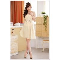 ราคา เสื้อผ้าชุดราตรีคนอ้วนสาวอวบไซส์ใหญ่ สีเหลืองครีม 3XL อก 40 ถึง 52 นิ้ว (1519229116)