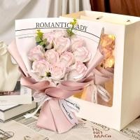 ราคา ต้นไม้ปลอม ช่อดอกไม้ ดอกไม้แห้ง ดอกไม้ปลอม ของขวัญวันเกิดแฟนกุหลาบสีชมพูสบู่ช่อคาปูชิโน่ที่เก็บรักษาไว้ช่อดอกไม้จําลองดอกไม้ปลอมดอกกุหลาบสีแดง (46754612825)