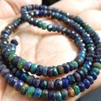 ราคา สร้อยโอปอลธรรมชาติแท้ โอปอลดำ 7.5", 18" (Natural black opal beads necklace bracelet) (1678185327)