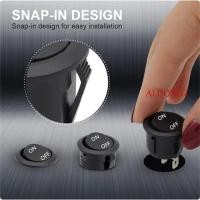 ราคา ALISONDZ สวิตช์โยกกลม, สวิตช์สลับสีดํา 2 ขา, มินิขนาด ON-OFF 12 โวลต์ DC Terminal 15 ซม. SPST สวิตช์เรือ Marine (51655457018)