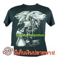 ราคา POPULAR QZ เสื้อลาย หัวหน้าเผ่า อินเดียแดง เสื้อยืดสีดำ สกรีนหน้าหลัง ไซร์ยุโรป (19880244942)