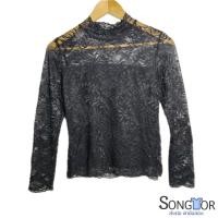 ราคา เสื้อปักลายลูกไม้ สีดำ แขนยาว พร้อมซับใน สินค้ามือสองคัดเกรดคุณภาพดี (43826969733)
