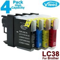 ราคา [สต็อกประเทศไทย]4 Pack LC38 BK C M Y Print Ink Cartridge Full Set for Brother DCP-145C DCP-165C Color Inkjet Printer (9417307171)