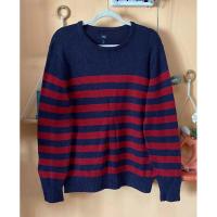 ราคา ส่งต่อ เสื้อคลุมคาร์ดิแกนไหมพรมหนา แบรนด์ GAP ของแท้ ลายทาง สีกรมท่าเข้ม แดง แขนยาว กันหนาว มือสอง Size M อก 38-50 นิ้ว (28512540897)