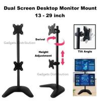 ราคา SM SM-2R-T024 13 - 29 นิ้ว Dual Two Double 2 Arm Screen Monitor TV Mount Stand Bracket โต๊ะ LDT12-T02V M073 2931.1 (58100095294)
