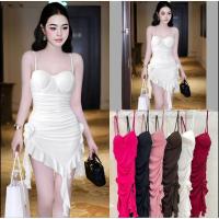 ราคา DLM. มินิเดรสสายเดี่ยว กระโปรงระบาย2ชั้น แต่งกุหลาบระบายด้านข้าง ผ้ายืดity ราคา 299 บาท (45100756409)
