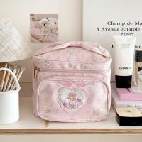 ราคา ซิปน่ารักน้ําหนักเบา Beg Kosmetik ผู้หญิงแป้งกระเป๋าการ์ตูนผ้าฝ้าย Make up Hello Trip (45603332856)