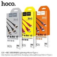 ราคา Hoco X26 ของแท้ 100% สายชาร์จ 3in1 Xpress Charging Cable 2A มี 3 หัว iPhone / Micro/ TypeC / Samsung (5033866832)