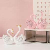 ราคา สร้างสรรค์เพชร-เรียงราย หงส์เครื่องประดับแสงหรูหราคู่สไตล์หงส์ตกแต่งงานฝีมือบ้านสก์ท็อปเรซิ่นเครื่องประดับ1. (45505453129)