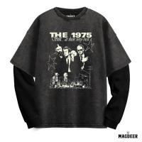 ราคา เสื้อยืดวง MACDEER The 1975 Oversize แขนยาวล้างแขนยาว Double Layer THE1975 1-12 (49354130443)