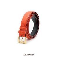 ราคา - เข็มขัดหนังวัวแท้ลาย Pebble สีส้ม พร้อมหัวเข็มขัด #1L0021 (19380490645)