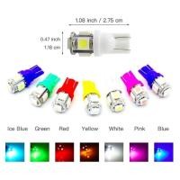 ราคา หลอดไฟหรี่ รถยนต์ LED T10 1 คู่ แสงหลายสี LED ไฟหรี่ T10 LED T10 จำนวน 1 คู่ Super Bright LED (50804803692)