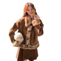 ราคา [พร้อมสต็อก] (ซับควิลท์) ขนปกหนังนิ่มขนแกะขนแกะขนแกะขนแกะขนแกะแจ็คเก็ตขนสัตว์ผู้หญิงสั้นหลวมฮอร์นหัวเข็มขัดเสื้อขนสัตว์ให้อบอุ่น (53001989169)