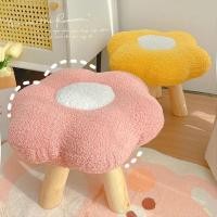 ราคา สตูลเตี้ย สตูลดอกไม้ สตูลดอกไม้น่ารัก เก้าอี้ที่วางเท้ารูปดอกไม้ สตูลขาไม้ (24294796516)