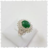 ราคา แหวนเงินแท้ หยกพม่าล้อม CZ (3733889910)