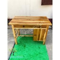 ราคา โต๊ะบัญชี ไม้สักทอง 2 ลิ้นชัก 1 ตู้เอกสาร โต๊ะคอมไม้สัก (4470778536)