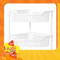 ราคา ชั้นวางพลาสติก 2 ชั้น แบบเข้ามุม Circle รุ่น API-10302-2 ขนาด 41.3 x 27 x 36.5 ซม. สีขาว (44350819343)