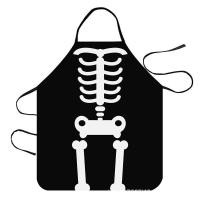 ราคา พร้อมส่งจากไทย ผ้ากันเปื้อนลาย โครงกระดูก No.98 (19760318917)