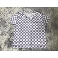 ราคา เสื้อยืดลายตารางเล็ก สีฟ้า แบรนด์ ฝาแฝด kloset ผ้าลื่นๆ ไม่ยับง่าย ใส่แล้วไม่ร้อน มือสองง (16142626573)