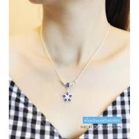ราคา สร้อยคอเงินแท้ 99.9% งานสุโขทัย สร้อยพร้อมจี้ดอกไม้ลงยา สีน้ำเงิน หนัก 3 สลึง ยาว 17 นิ้ว SK0075 (318726061)