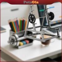 ราคา PETSOLA ที่ใส่ปากกาสําหรับโต๊ะ Mini Barbell Rack Squat Rack Desktop เครื่องเขียน Uninique Gym Theme โลหะทนทาน PVC เหมาะสําหรับ Home Office Fitness Lover (50705063413)