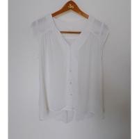 ราคา เสื้อแขนกุดคอวี ผ้าชีฟอง H&M มือ2 (24301316349)