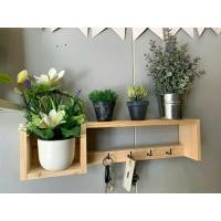 ราคา ชั้นวางของ พร้อมที่แขวนกุญแจ จากไม้สน (6953466532)