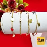 ราคา สร้อยข้อมือทองสามกษัตริย์ คละแบบ ตะขอตัวเอ็นและตะขอก้ามปู ความยาว 6.5 - 6.7 นิ้ว สร้อยข้อมือตุ้งติ้ง ทองหุ้ม ทองชุบ (23174346450)