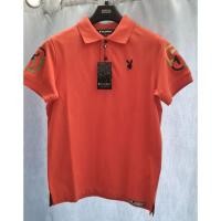ราคา เสื้อยืดโปโลผู้ชาย สีส้ม ยี่ห้อ Playboy (แท้ 100%) (9882894097)