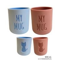 ราคา MoshiMoshi แก้วน้ำ,ลายแมว2ด้าน แก้วน้ำพลาสติกเกรดA หนาทนสามารถใส่น้ำร้อนได้ ความจุ300ml. (48903221217)